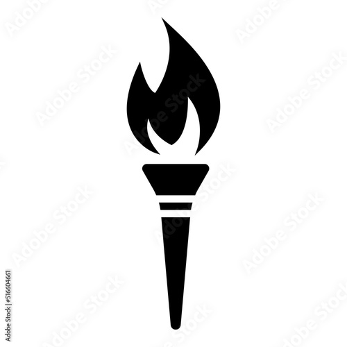 Torch icon isolated on white background