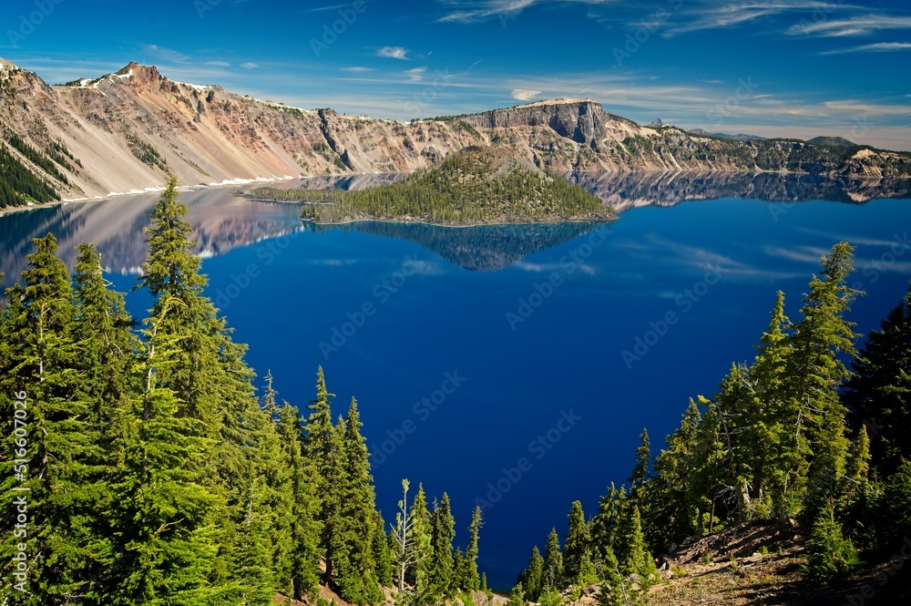 Crater lake View with reflection
