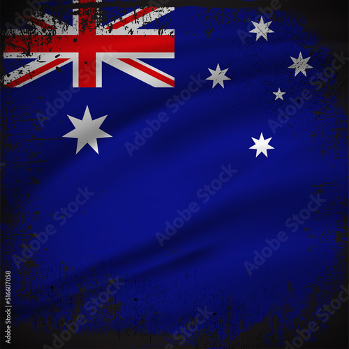 Abstract Australia flag background vector with grunge stroke style. Australia Independence Day Vector Illustration.