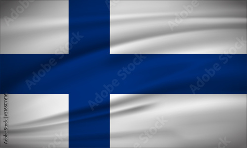 Elegant realistic Finland flag background. Finland Independence Day design