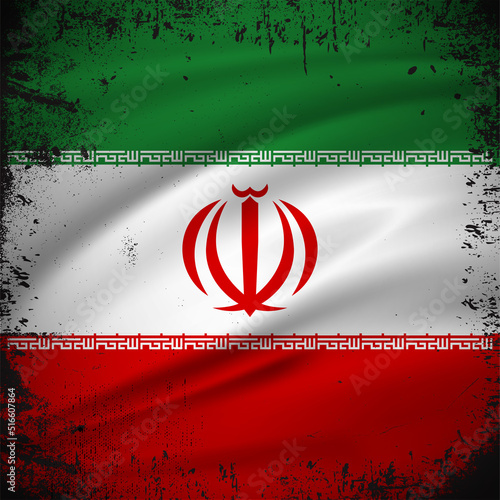Abstract Iran flag background vector with grunge stroke style. Iran Independence Day Vector Illustration.