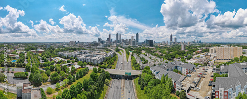 Fotografia Atlanta cityscape from Jackson Street Bridge