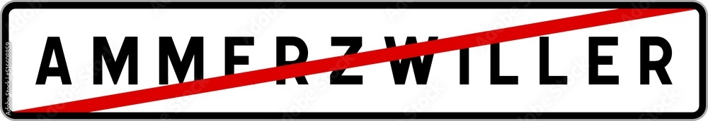 Panneau sortie ville agglomération Ammerzwiller / Town exit sign Ammerzwiller Panneau sortie ville agglomération Ammerzwiller / Town exit sign Ammerzwiller