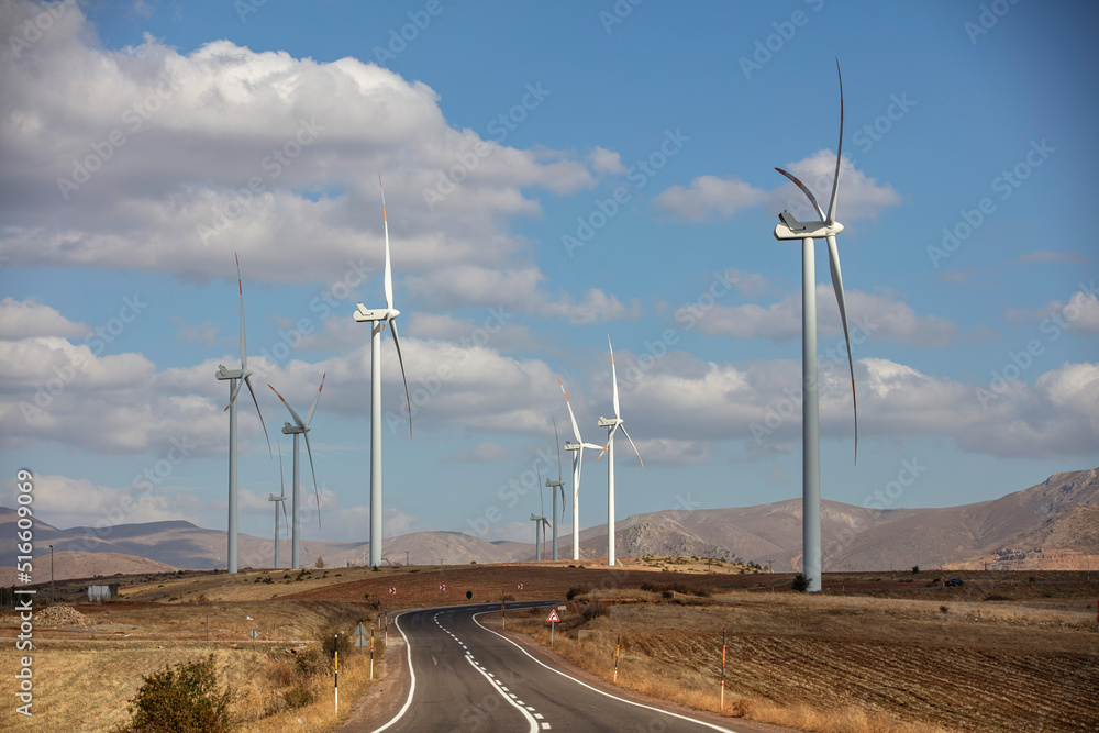 Group of windmills for renewable electric energy production Group of windmills for renewable electric energy production