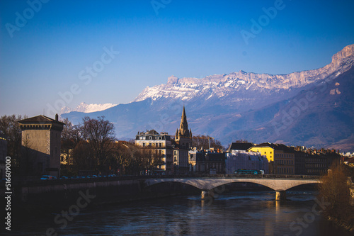 view of the river Grenoble morning