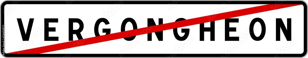 Panneau sortie ville agglomération Vergongheon / Town exit sign Vergongheon Panneau sortie ville agglomération Vergongheon / Town exit sign Vergongheon