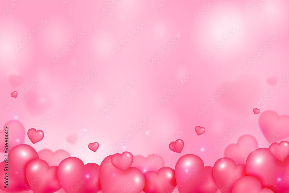 valentines day poster design template pink background