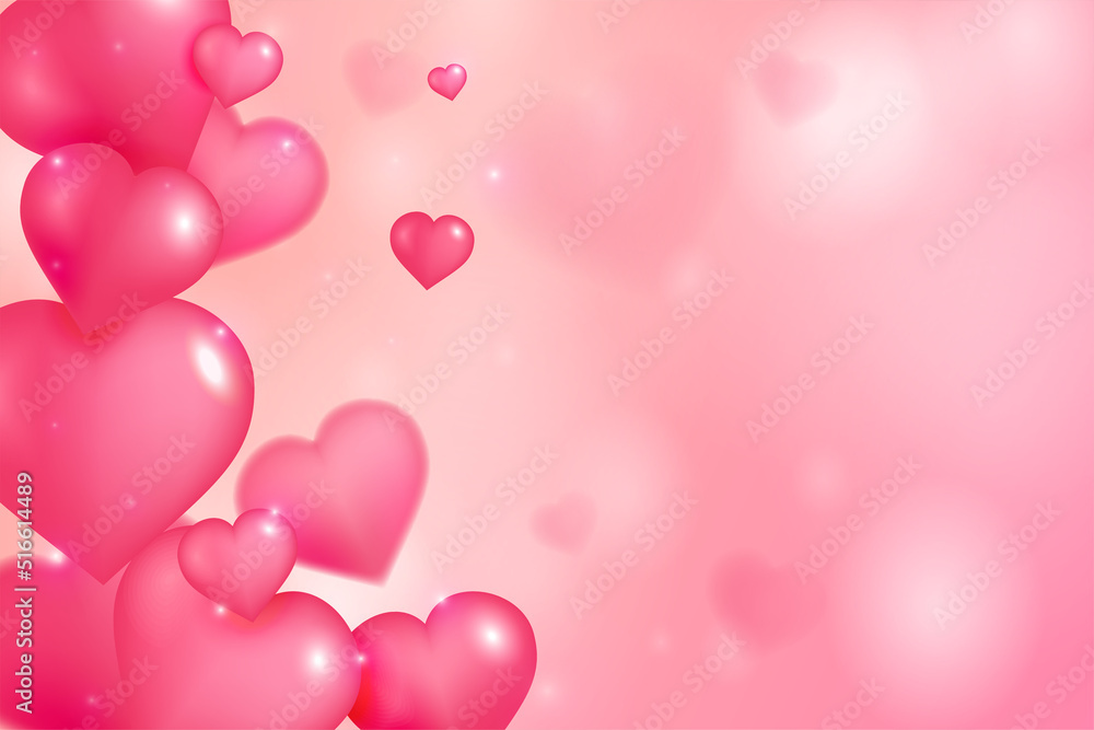valentines day poster design template pink background