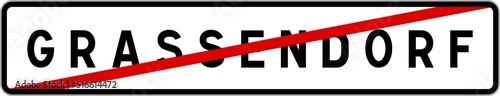 Free Download Panneau sortie ville agglomération Grassendorf / Town exit sign Grassendorf - GFXLoad