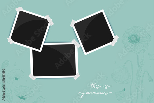 template polaroid photography background for design