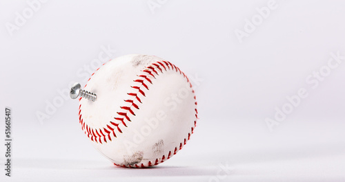 Literal illustration of a screwball baseball photo