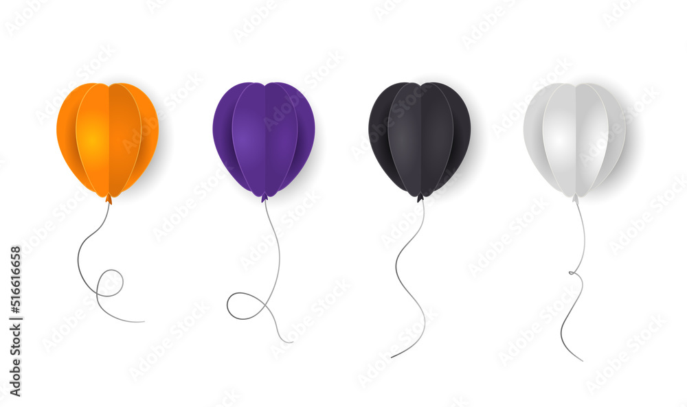 Template of colored paper balloons for design