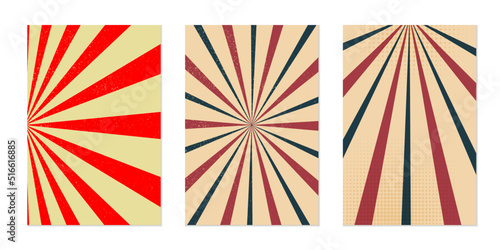set of Retro rays vintage sunburst abstract background