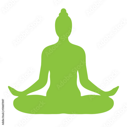 silhouette of woman in lotus position, yoga symbol vector illustration