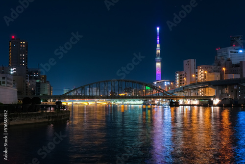 東京都 浅草橋 隅田川テラスからの夜景 © 健太 上田