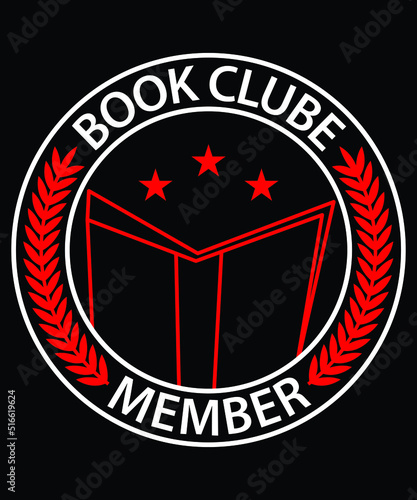 Book Clube Member Logo Type T-Shirt Design