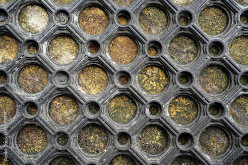 Close up modern rubber mat pattern