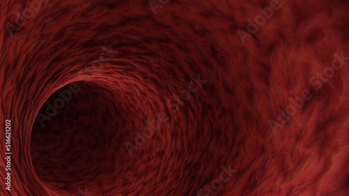 Red blood vessel of a human. Concept of medicine and anatomy. The texture of blood vessels, 3d rendering