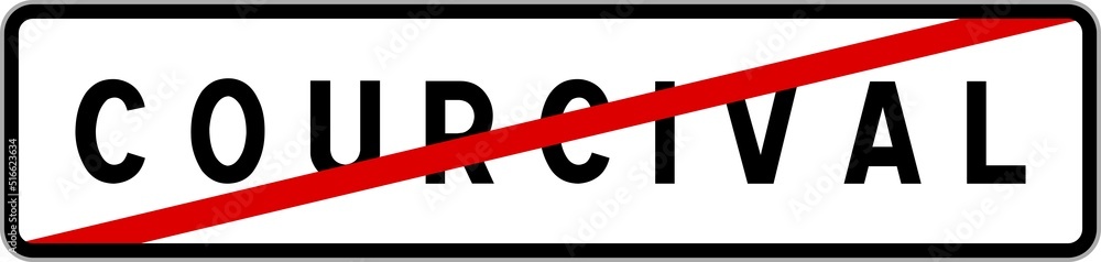 Panneau sortie ville agglomération Courcival / Town exit sign Courcival Panneau sortie ville agglomération Courcival / Town exit sign Courcival