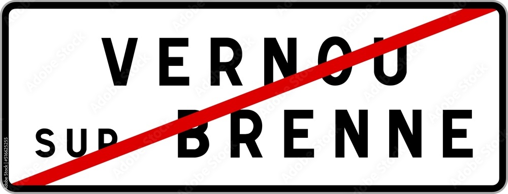 Panneau sortie ville agglomération Vernou-sur-Brenne / Town exit sign Vernou-sur-Brenne Panneau sortie ville agglomération Vernou-sur-Brenne / Town exit sign Vernou-sur-Brenne