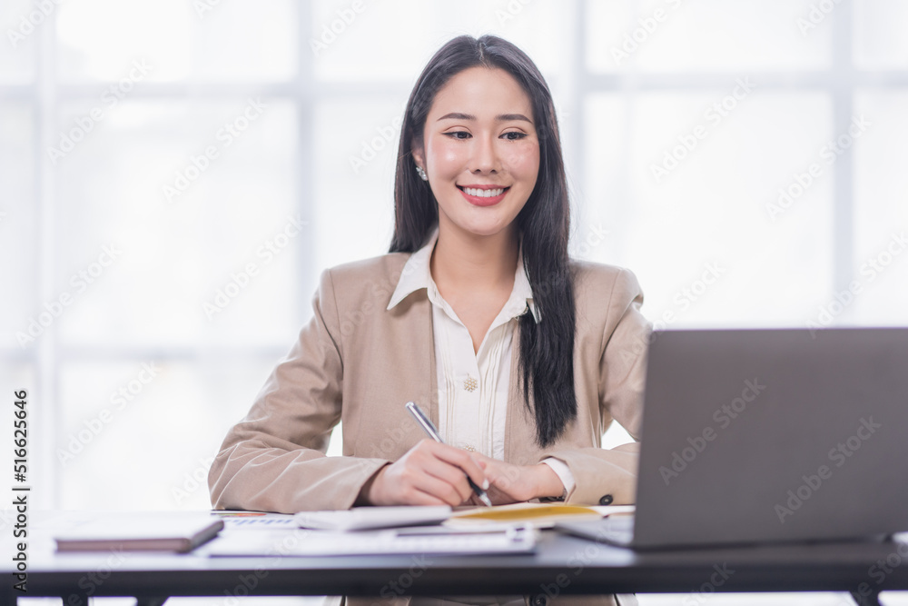 Portrait of Young woman using laptop computer at the office, Student girl working at home. Work or study from home, Asian woman freelance, business, lifestyle concept
Portrait of Young woman using laptop computer at the office, Student girl working at home. Work or study from home, Asian woman freelance, business, lifestyle concept