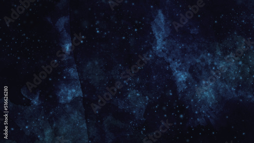 Artistic hand painted multi layered dark blue background. dark blue nebula sparkle purple star universe in outer space horizontal galaxy on space. navy blue watercolor and paper texture. wash aqua
