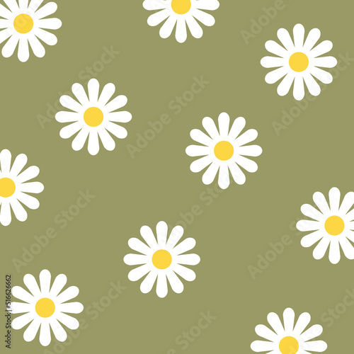 cute pastel daisy flower. chamomile flower background. digital wrapping paper. wallpaper background. Vector illustration.