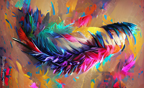 Abstract colorful feather like illustration background