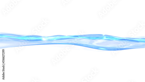 Water Wave liquid flow surface 3D illustration.