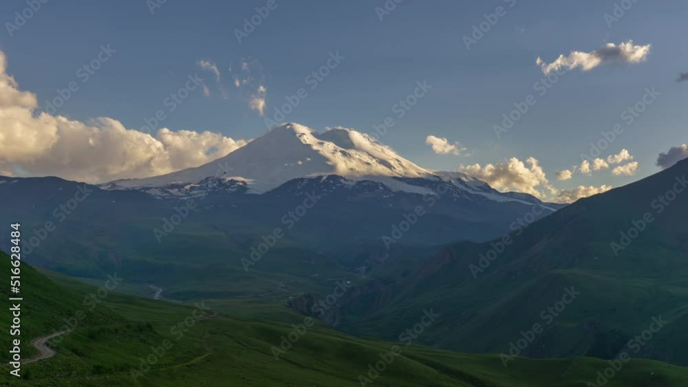 Mount Elbrus at sunset Caucasus mountains Mount Elbrus at sunset Caucasus mountains