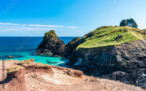 Kynance Cove and Asparagus Island, Cornwall, England