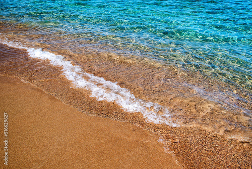 Fototapeta Naklejka Na Ścianę i Meble -  Turquoise clear water in sea and sandy beach