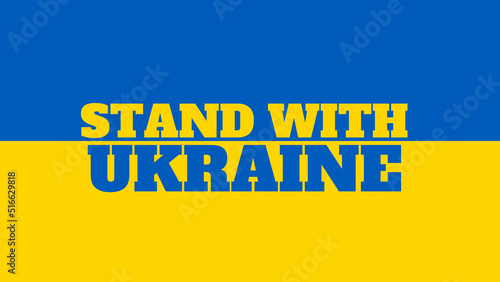 Flag of Ukraine with slogan 