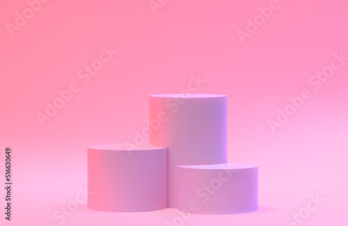 Pink podium 3d vector realistic © art.bortnikova