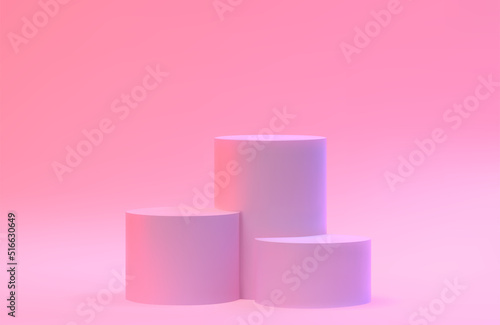Pink podium 3d vector realistic