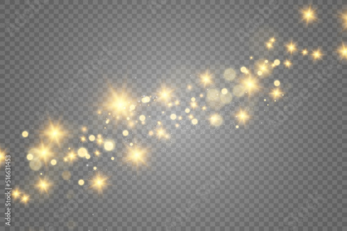 Brilliant gold dust vector shine. Glittering shiny ornaments for background. Vector illustration.
