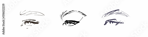 Hand drawn female eyes. Vector
