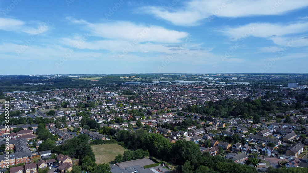 Aerial view of English housing estate in Hoddesdon