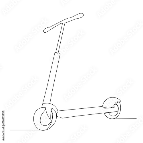 one continuous line drawing scooter vector