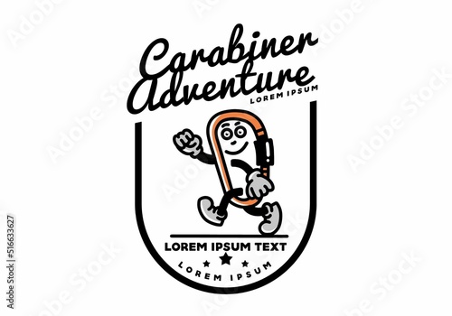 Walking funny carabiner illustration design