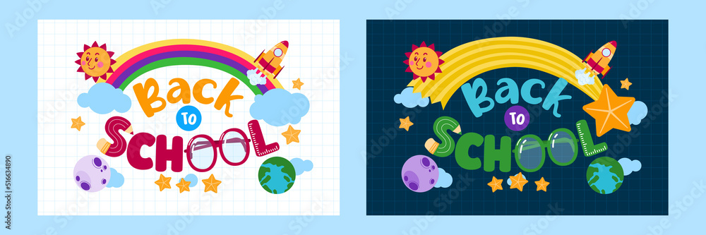 Back To School Banner, Background, Vector, Illustration Back To School Banner, Background, Vector, Illustration
