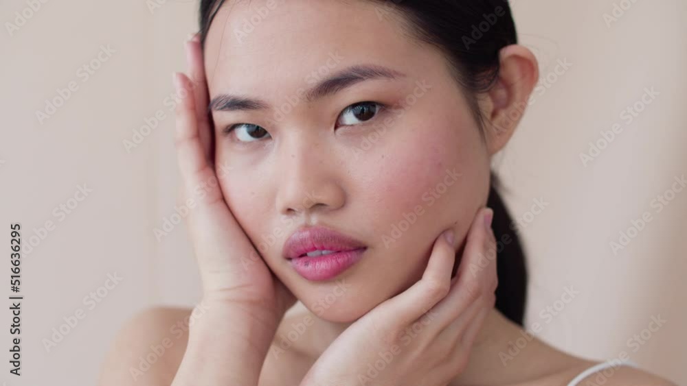 Joyful Asian Woman With Posing In Studio. Joyful Asian Woman With Posing In Studio.