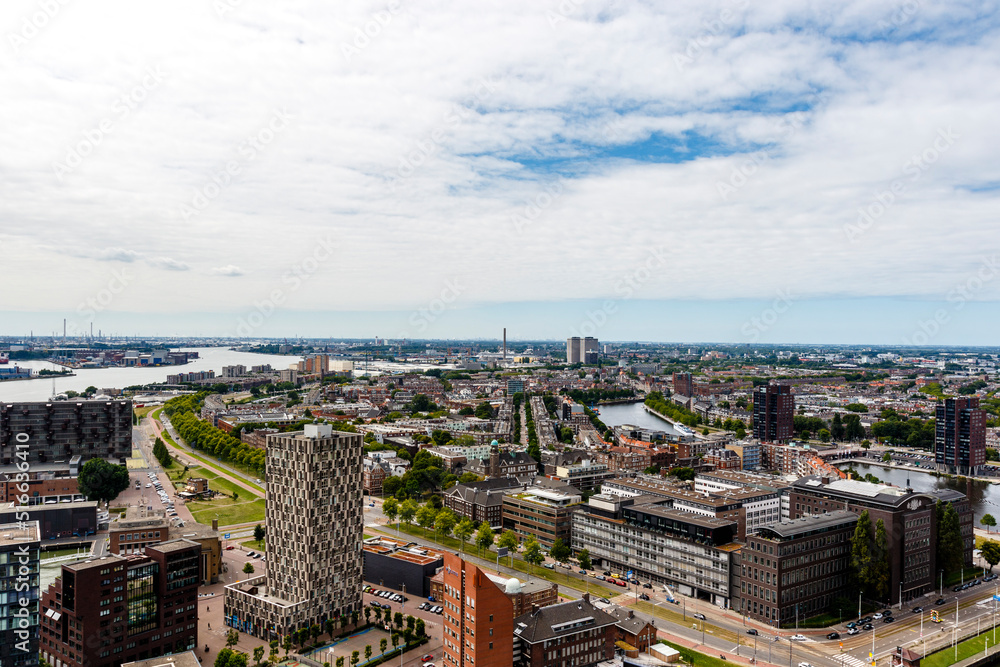 View at the center of Rotterdam, Zuid-Holland, The Netherlands, Europe