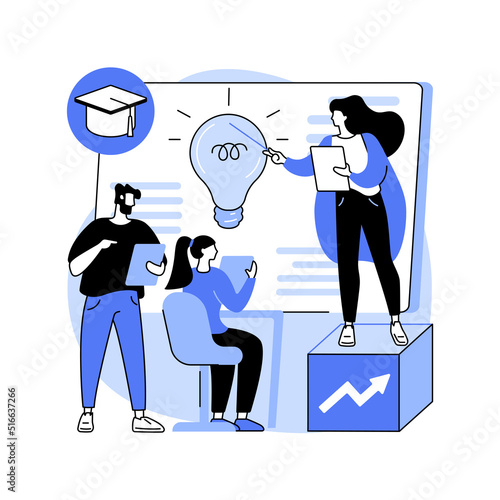 Professional development of teachers abstract concept vector illustration.