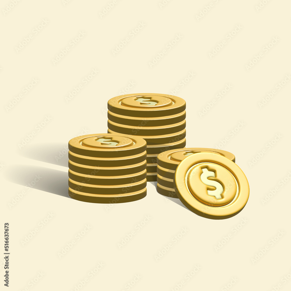 coins 3d icon. coin 3d illustration. coins 3d icon. coin 3d illustration.
