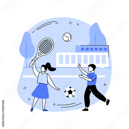 School sports team abstract concept vector illustration.