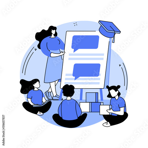 Bilingual immersion program abstract concept vector illustration.