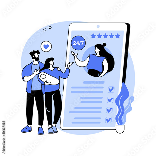 Babysitting services abstract concept vector illustration.