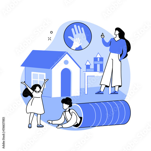 Drop-in childcare abstract concept vector illustration.