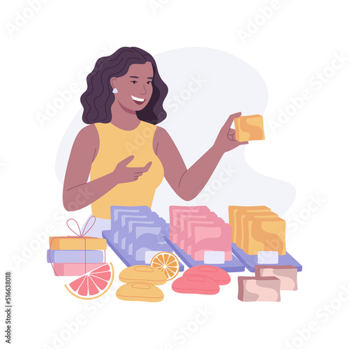 Homemade soap isolated cartoon vector illustrations.